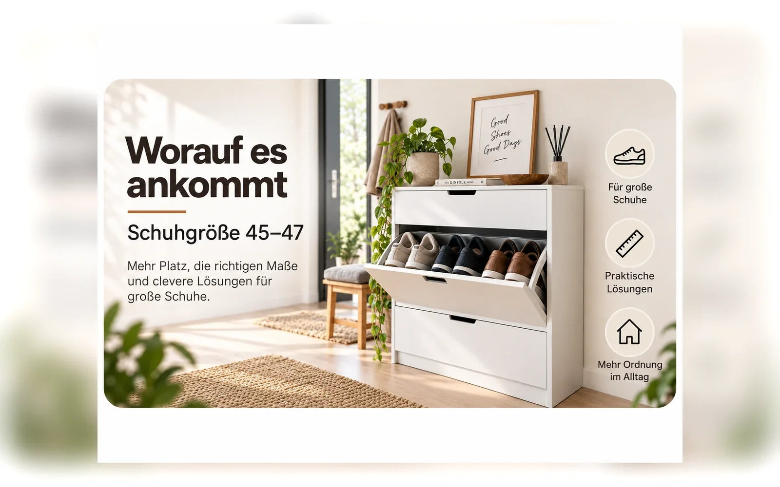 Worauf es bei Schuhgröße 45 bis 47 bei der Schuhaufbewahrung ankommt