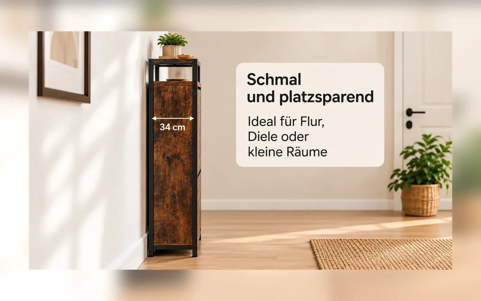 Schmaler Schuhschrank im Flur – Ratgeber zur passenden Schuhschrank-Tiefe