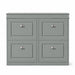 Grauer Schuhkipper mit 4 Klappen – 105 × 82 × 24 cm