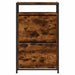 Schuhschrank mit 2 Klappen in Braun 60 x 34 x 112 cm auf weißem Hintergrund
